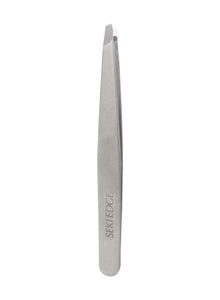 Seki Edge Black Stainless Steel Slant Tweezer (SS-500) Precision Tweezers For Ingrown Hair, Eyebrow, & Splinters - For Personal & Professional Use
