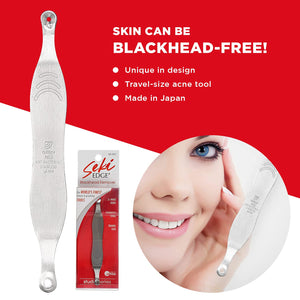 Seki Edge Blackhead Remover (SS-801) - Comedone Extractor for Blackheads & Whiteheads - Professional Pimple Popper Tool with 2 Hole Sizes