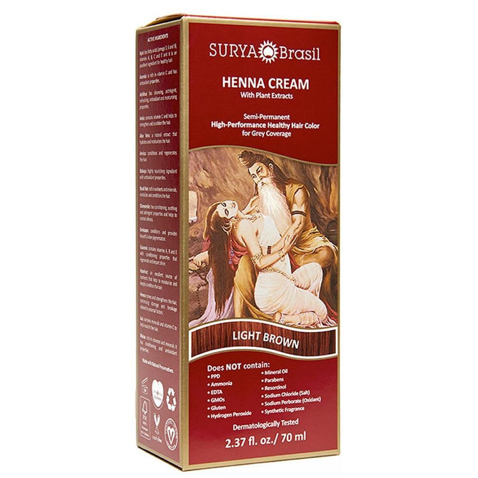 Henna Light Brown Cream Surya Nature, Inc 2.31 oz Cream