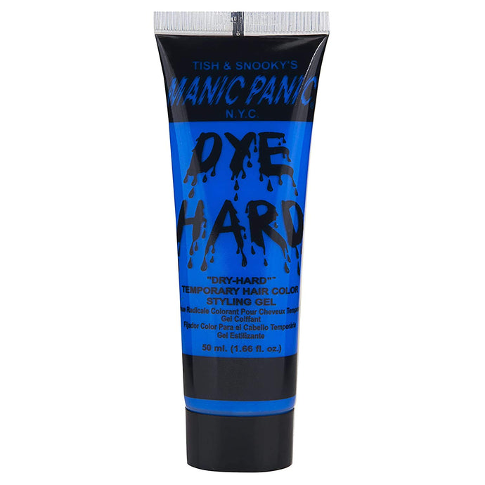 MANIC PANIC Electric Sky Blue Hair Color Gel - Dye Hard - Temporary Washable, Blue Hair Styling Gel for Kids & Adults - Glows Under Black Lights