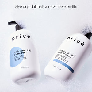 Privé Moisture Rich Shampoo - Deep Moisturizing Shampoo for Dry and Lifeless Hair, 12 oz