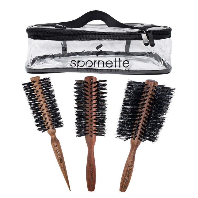 Spornette Italian Boar Round Brush Set & Gift Bag