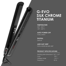 Load image into Gallery viewer, GAMA G-EVO Silk Chrome Titanium 4/5 Inch Flat Iron

