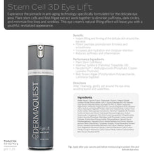 Load image into Gallery viewer, DermaQuest Stem Cell 3D EyeLift 0.5oz

