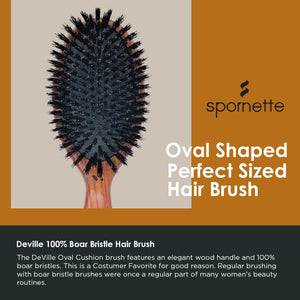 Spornette DeVille Cushion Oval Boar Bristle Hair Brushes