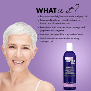 One 'n Only Shiny Silver Ultra Conditioning Shampoo, Restores Shiny Brightness to White, Grey, Bleached, Frosted, or Blonde-Tinted Hair, Protects Hair Color