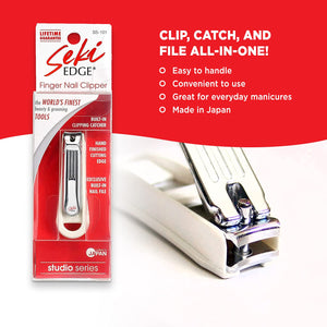 Seki Edge Deluxe Fingernail Clipper w/Nail Catcher & Built in File (SS-101)