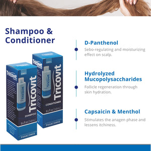 Tricovit Shampoo and Conditioner Routine for Hair Loss and Thinning 8.4oz