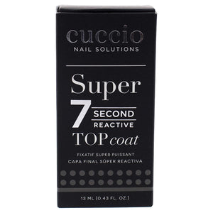 Cuccio Colour Super 7 Second Nail Top Coat - Super Quick Drying Formula - Creates A High Gloss Finish With Incredible Long-Lasting Durability - Formulated With Super Seal Technology - 0.43 Oz