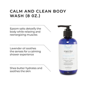 Cuccio Somatology Calm And Clean Epsom Salt Lavender Body Wash - Cleansing, Nourishing Wash And Soak For Pure, Deep, Relaxation - Relief For Sore Muscles - Chemical, Paraben And Dye Free - 8 Oz