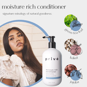 Prive Moisture Rich Conditioner - Concentrated Hydration Therapy to Transform Dry and Lifeless Hair, 12 oz