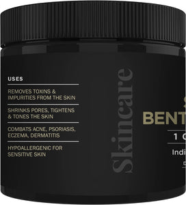 Naturalistix Sodium Bentonite Clay Mask (16 oz) - Indian Healing Clay - 100% Bentonite Clay Face Mask for Deep Pore Cleansing, Skin Detox, Acne, Eczema, Psoriasis, Rosacea, Dermatitis