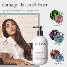 Load image into Gallery viewer, Privé Damage Fix Conditioner Repair and Strengthen Damaged, Dull or Over Processed Hair from Within – Natural Ingredients – Vegan Cruelty-Free Color-Safe Hair Conditioner for Dry Hair (12 oz / 356 ml)
