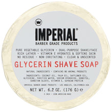 Load image into Gallery viewer, Imperial Barber Glycerin Soap Puck for Shave &amp; Face Use, 6.2 oz
