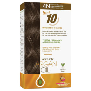 One 'n Only Argan Oil Fast 10 Permanent Hair Color Kit, Gray Hair Coverage in 10 Minutes, Helps Maintain Natural Moisture Balance, Advanced Micro-Pigments for Natural Tones