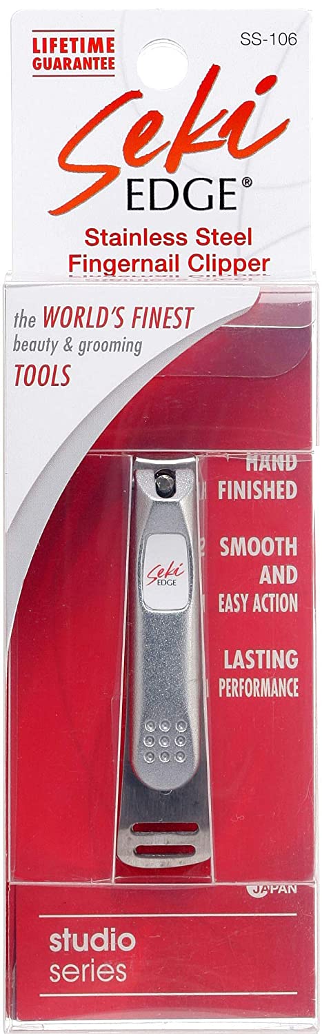 Seki Edge Nail Clippers (SS-106) - Stainless Steel Fingernail Clippers for Men & Women - Sharp Cutting Edges for Thick Nails - Professional & Home Use - Made in Japan