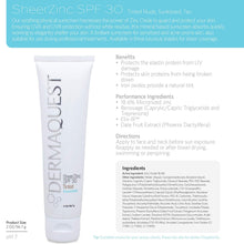Load image into Gallery viewer, DermaQuest SheerZinc SPF 30 Tinted Tan 2oz
