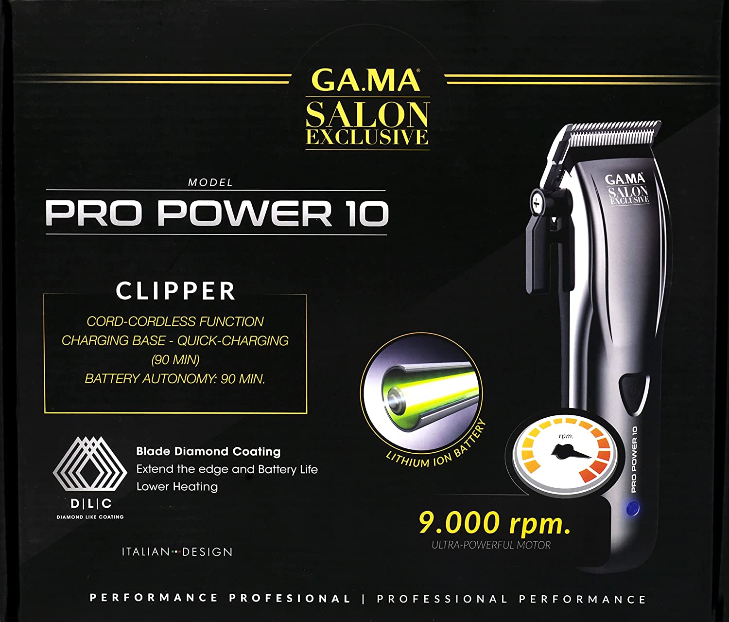 GAMA Salon Exclusive Pro 9 Xpert Professional Hair Clippers-