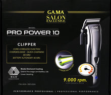 Load image into Gallery viewer, GAMA Salon Exclusive Pro Power 10 Professional Hair Clippers Cord or Cordless Function
