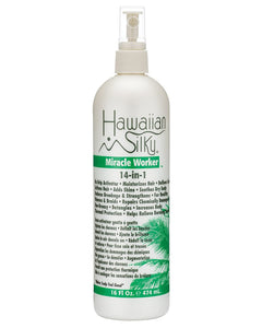 Hawaiian Silky 14-In-1 Leave In Keratin Oil, 16 oz Frizz-Free Treatment - Jojoba Oil Enriched - Damaged Scalp Solution - for Color Treated Hair Men, Women and Kids