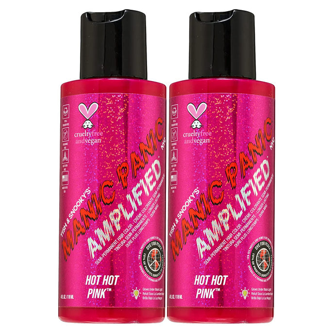 MANIC PANIC Hot Hot Pink Hair Color Amplified 2PK