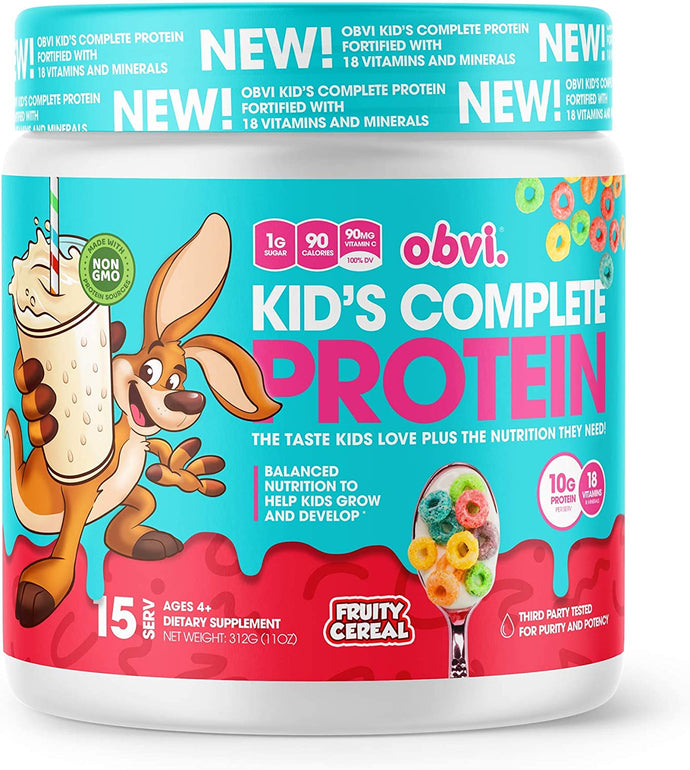 Obvi Kid's Complete Protein, High Protein, Gluten Free, Non GMO, 18 Vitamins & Minerals, Made in USA
