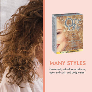 One 'n Only Acid Perm with Argan Oil for Smooth, Shiny, and Softer Hair Curls, Use on Normal, Tinted, and Highlighted Hair, Controlled Processing Through Natural Body Heat
